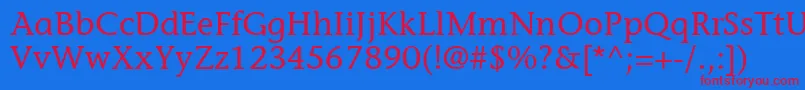 Шрифт ItcStoneInformalLt – красные шрифты на синем фоне