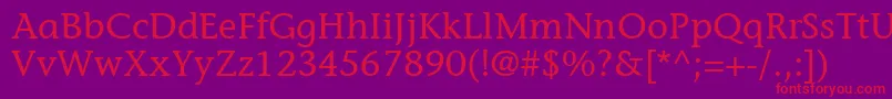 フォントItcStoneInformalLt – 紫の背景に赤い文字