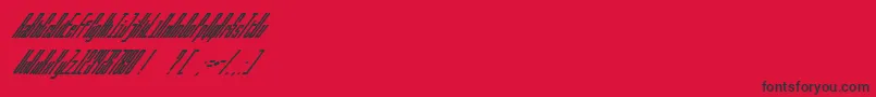Fonte BallbaseMegaultraitalic – fontes pretas em um fundo vermelho
