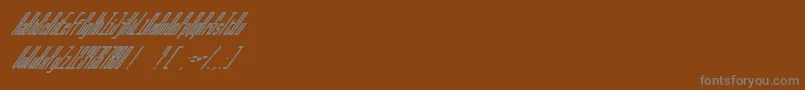 Czcionka BallbaseMegaultraitalic – szare czcionki na brązowym tle