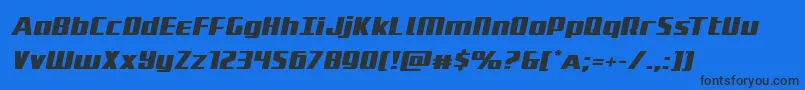 Subadaiexpandital Font – Black Fonts on Blue Background