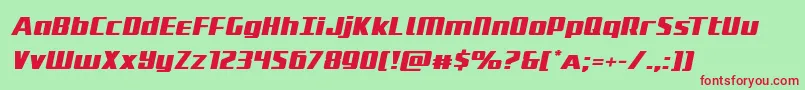 Subadaiexpandital Font – Red Fonts on Green Background