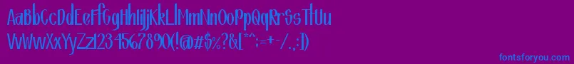 Fountain Font – Blue Fonts on Purple Background