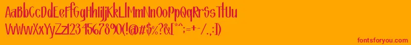 Czcionka Fountain – czerwone czcionki na pomarańczowym tle