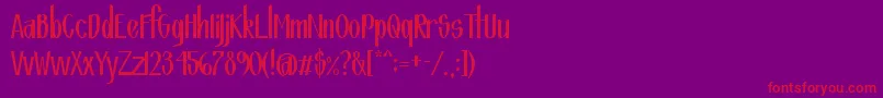 Fountain Font – Red Fonts on Purple Background