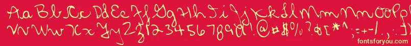 Lehn099 Font – Yellow Fonts on Red Background