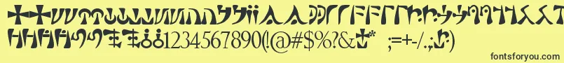 More about Sacre Font Sacre Font – Black Fonts on Yellow Background