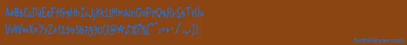 フォントCrosspatchersdelightnormal – 茶色の背景に青い文字