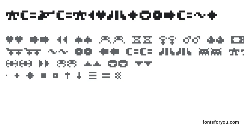 A fonte RotorcapSymbols – alfabeto, números, caracteres especiais