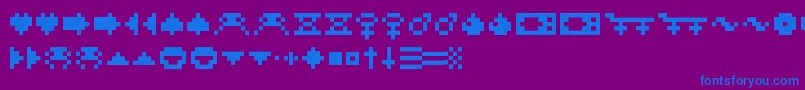 RotorcapSymbols Font – Blue Fonts on Purple Background