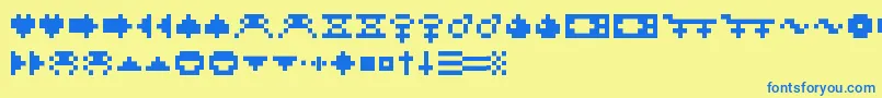 RotorcapSymbols Font – Blue Fonts on Yellow Background