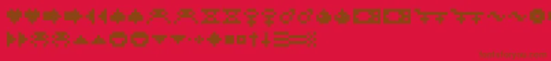 RotorcapSymbols-Schriftart – Braune Schriften auf rotem Hintergrund