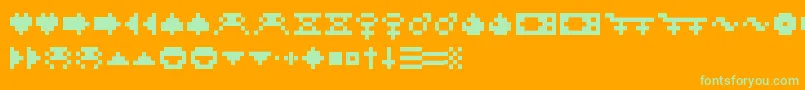 RotorcapSymbols-fontti – vihreät fontit oranssilla taustalla