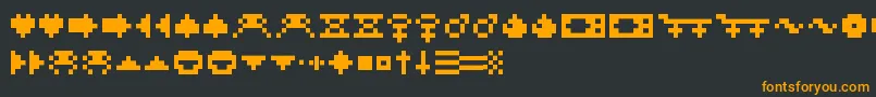 RotorcapSymbols Font – Orange Fonts on Black Background