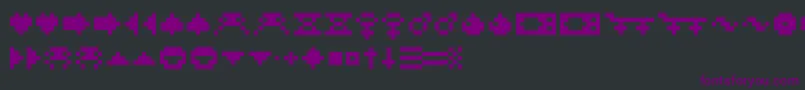 Czcionka RotorcapSymbols – fioletowe czcionki na czarnym tle