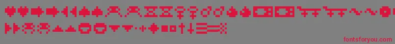 フォントRotorcapSymbols – 赤い文字の灰色の背景