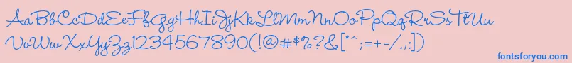 WendylpstdMedium Font – Blue Fonts on Pink Background