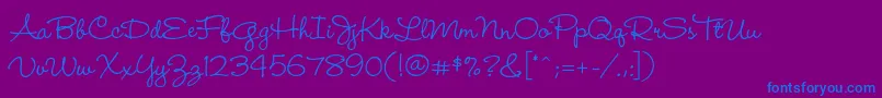 WendylpstdMedium Font – Blue Fonts on Purple Background
