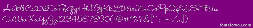 WendylpstdMedium Font – Green Fonts on Purple Background