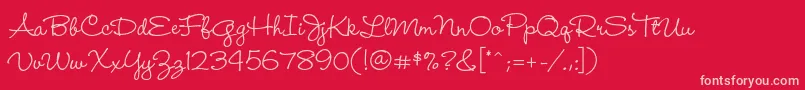 WendylpstdMedium Font – Pink Fonts on Red Background