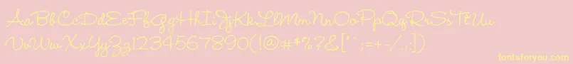 WendylpstdMedium-fontti – keltaiset fontit vaaleanpunaisella taustalla