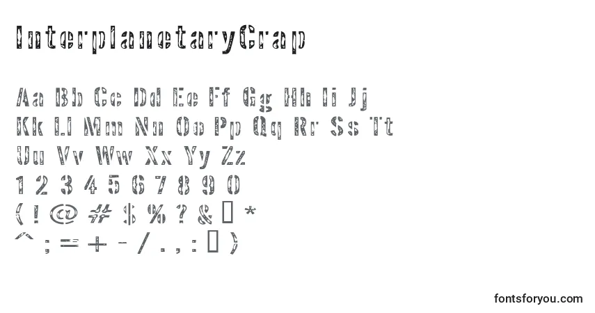 A fonte InterplanetaryCrap – alfabeto, números, caracteres especiais