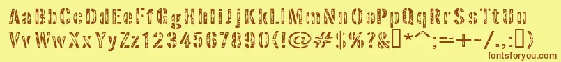 InterplanetaryCrap Font – Brown Fonts on Yellow Background