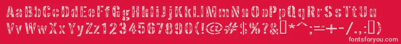 InterplanetaryCrap Font – Pink Fonts on Red Background