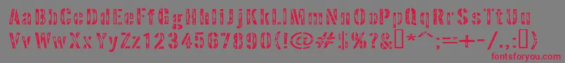 InterplanetaryCrap Font – Red Fonts on Gray Background