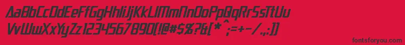 フォントDaiAtlasItalic – 赤い背景に黒い文字