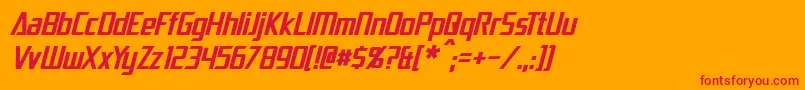 フォントDaiAtlasItalic – オレンジの背景に赤い文字