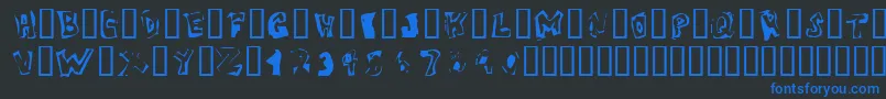 VictimOddtype-Schriftart – Blaue Schriften auf schwarzem Hintergrund