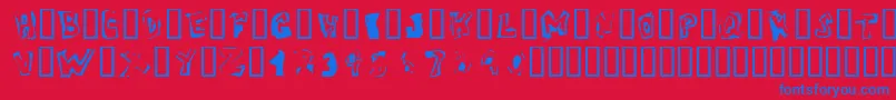 VictimOddtype Font – Blue Fonts on Red Background