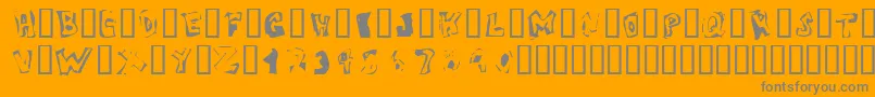 VictimOddtype-Schriftart – Graue Schriften auf orangefarbenem Hintergrund