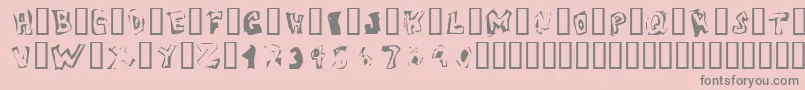 Weitere Informationen zur VictimOddtype-Schriftart VictimOddtype-Schriftart – Graue Schriften auf rosa Hintergrund