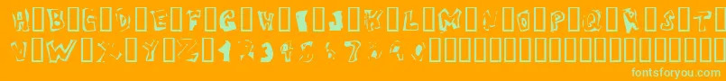 VictimOddtype Font – Green Fonts on Orange Background