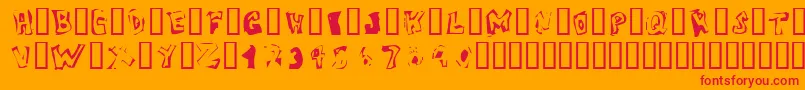 VictimOddtype Font – Red Fonts on Orange Background