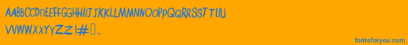 Amelialilykt Font – Blue Fonts on Orange Background