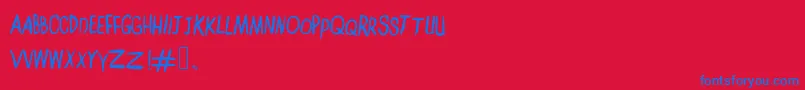 Amelialilykt Font – Blue Fonts on Red Background