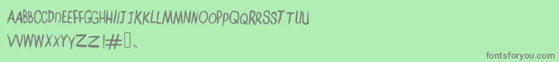Amelialilykt Font – Gray Fonts on Green Background