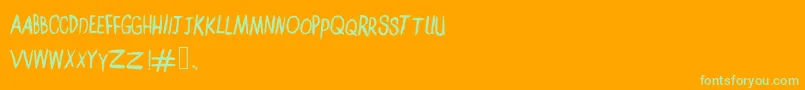 Amelialilykt Font – Green Fonts on Orange Background