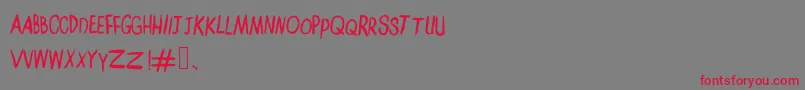 Amelialilykt-fontti – punaiset fontit harmaalla taustalla