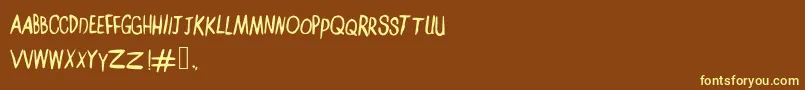 Amelialilykt Font – Yellow Fonts on Brown Background