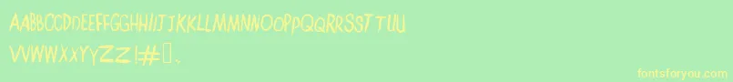 Amelialilykt Font – Yellow Fonts on Green Background