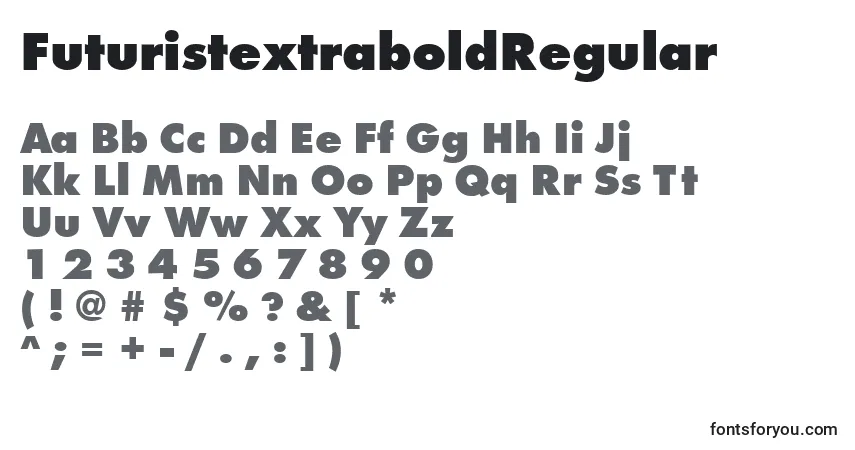 FuturistextraboldRegular Font – alphabet, numbers, special characters