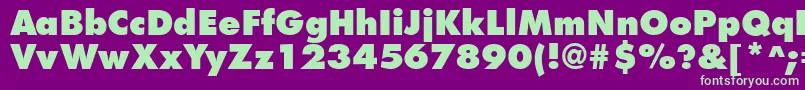 FuturistextraboldRegular Font – Green Fonts on Purple Background