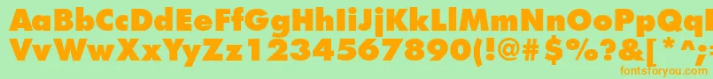 FuturistextraboldRegular Font – Orange Fonts on Green Background