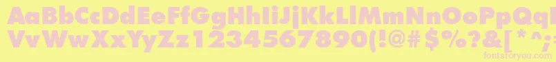 FuturistextraboldRegular Font – Pink Fonts on Yellow Background