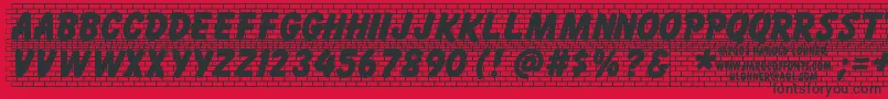 Bricklet Font – Black Fonts on Red Background