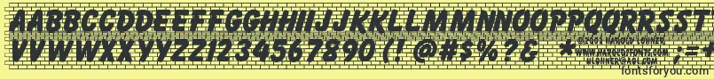 Bricklet Font – Black Fonts on Yellow Background